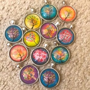 12 Tree Pendants